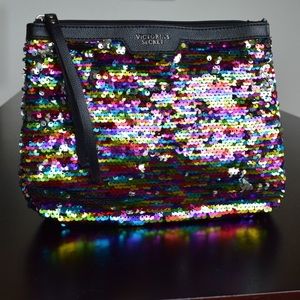 VS Rainbow/Silver Reversible Sequin Pouch/Clutch